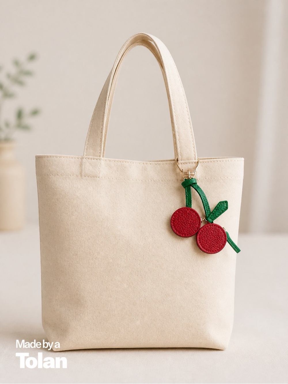🦄 Cherry Leather Bag Charm | Dual Zipper Compartments | Curated Boutique Find